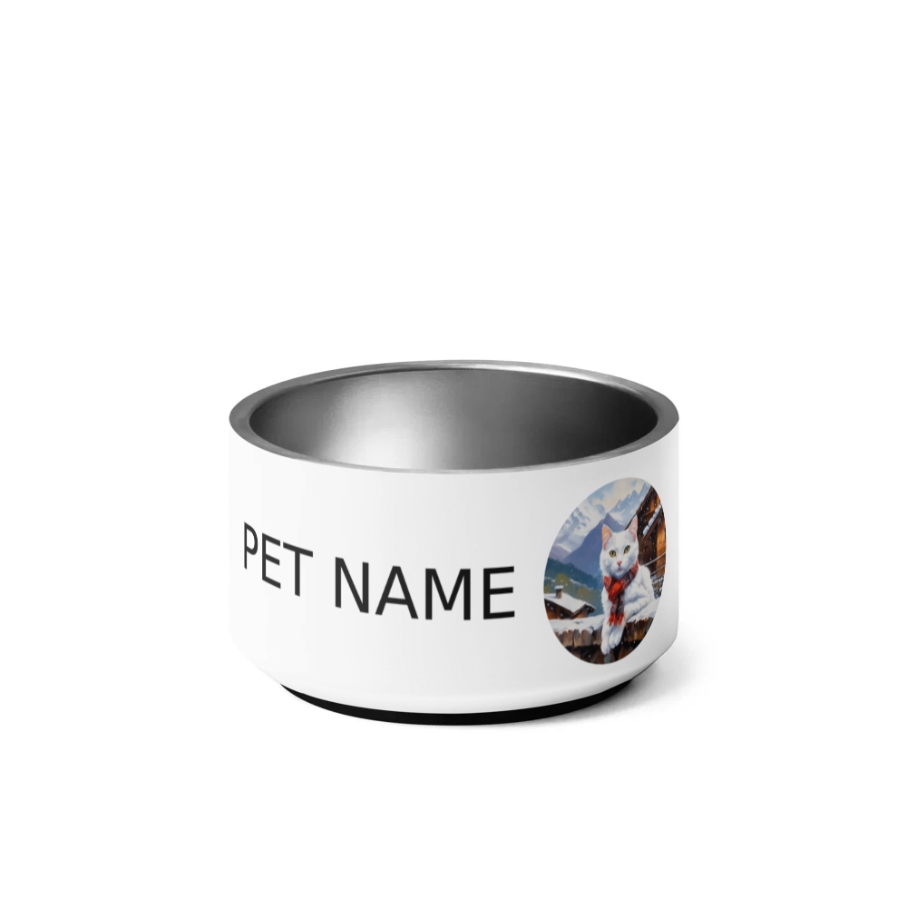 PugMug Custom White Companion Cat Pet Bowl