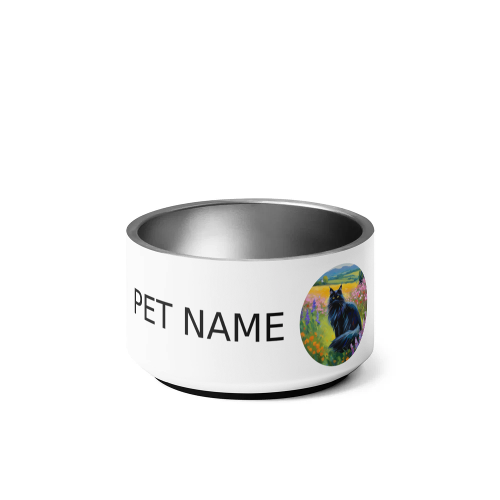 PugMug Custom Black Maine Coon Cat Pet Bowl
