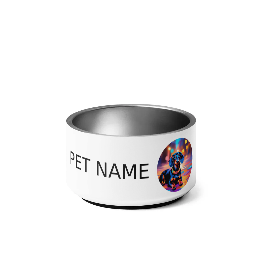 PugMug Custom Black Dachshund Pet Bowl