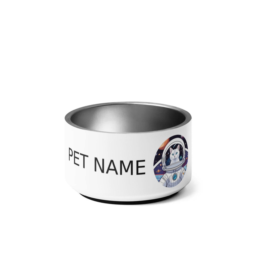PugMug Custom White Companion Cat Pet Bowl