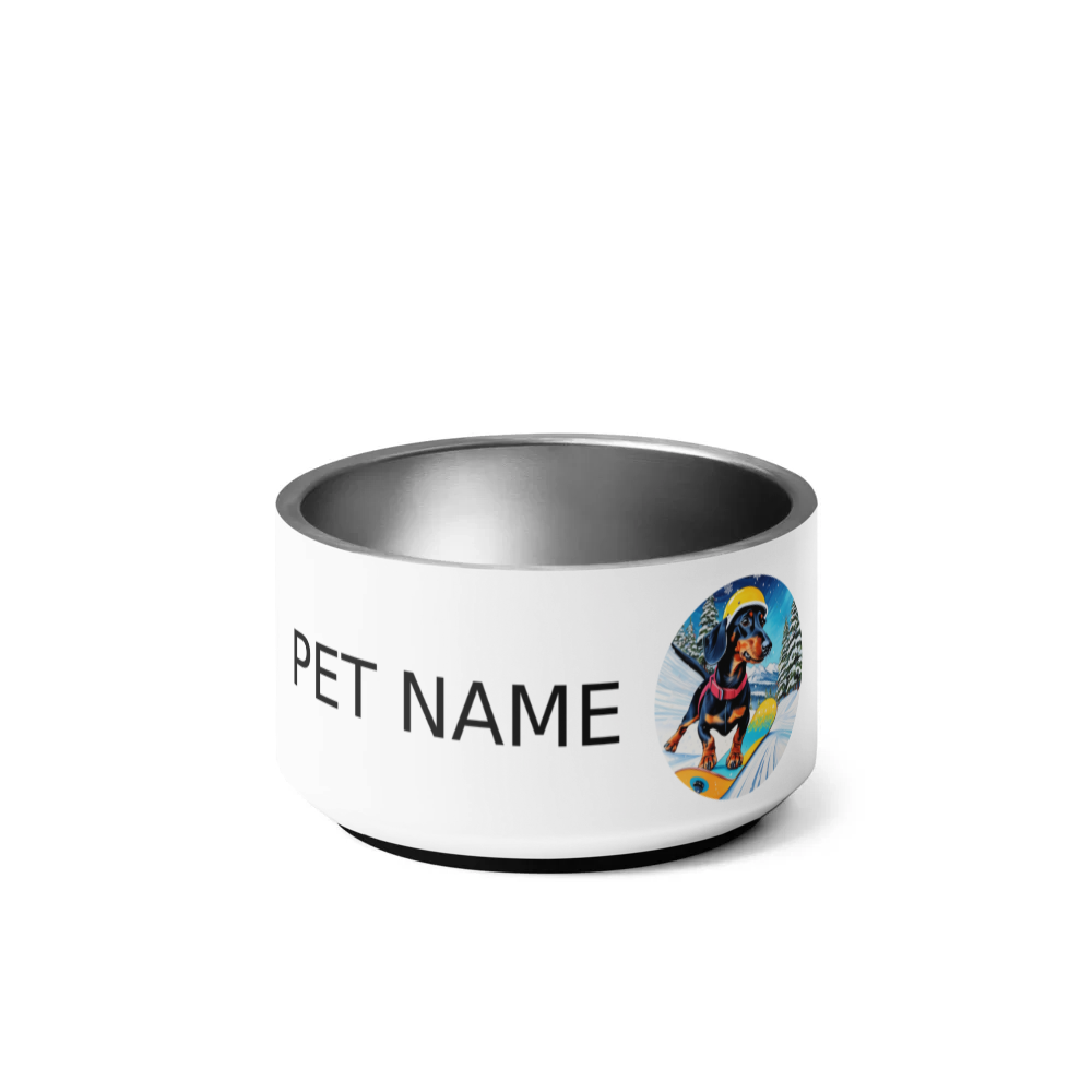 PugMug Custom Black Dachshund Pet Bowl