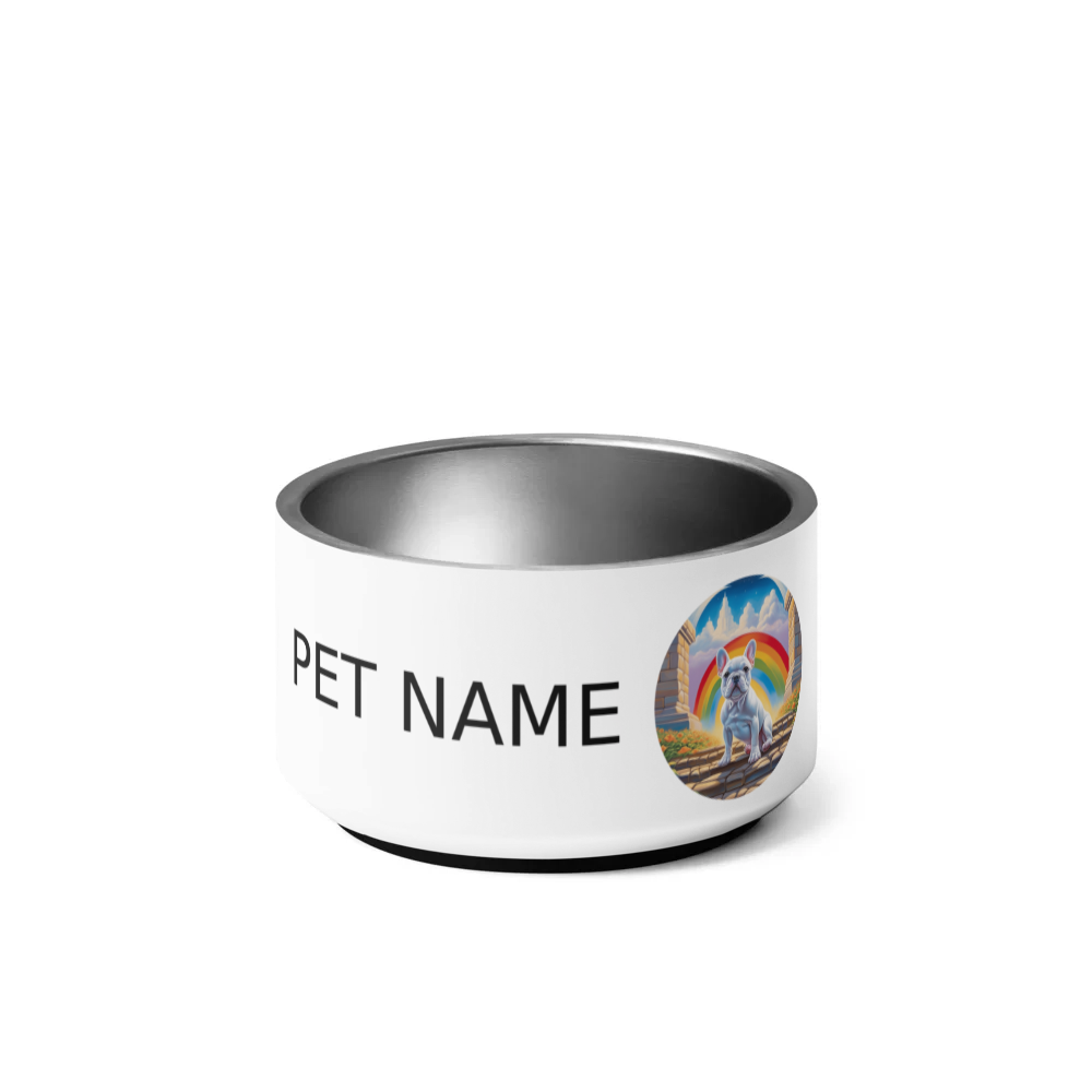 PugMug Custom White French Bulldog Pet Bowl