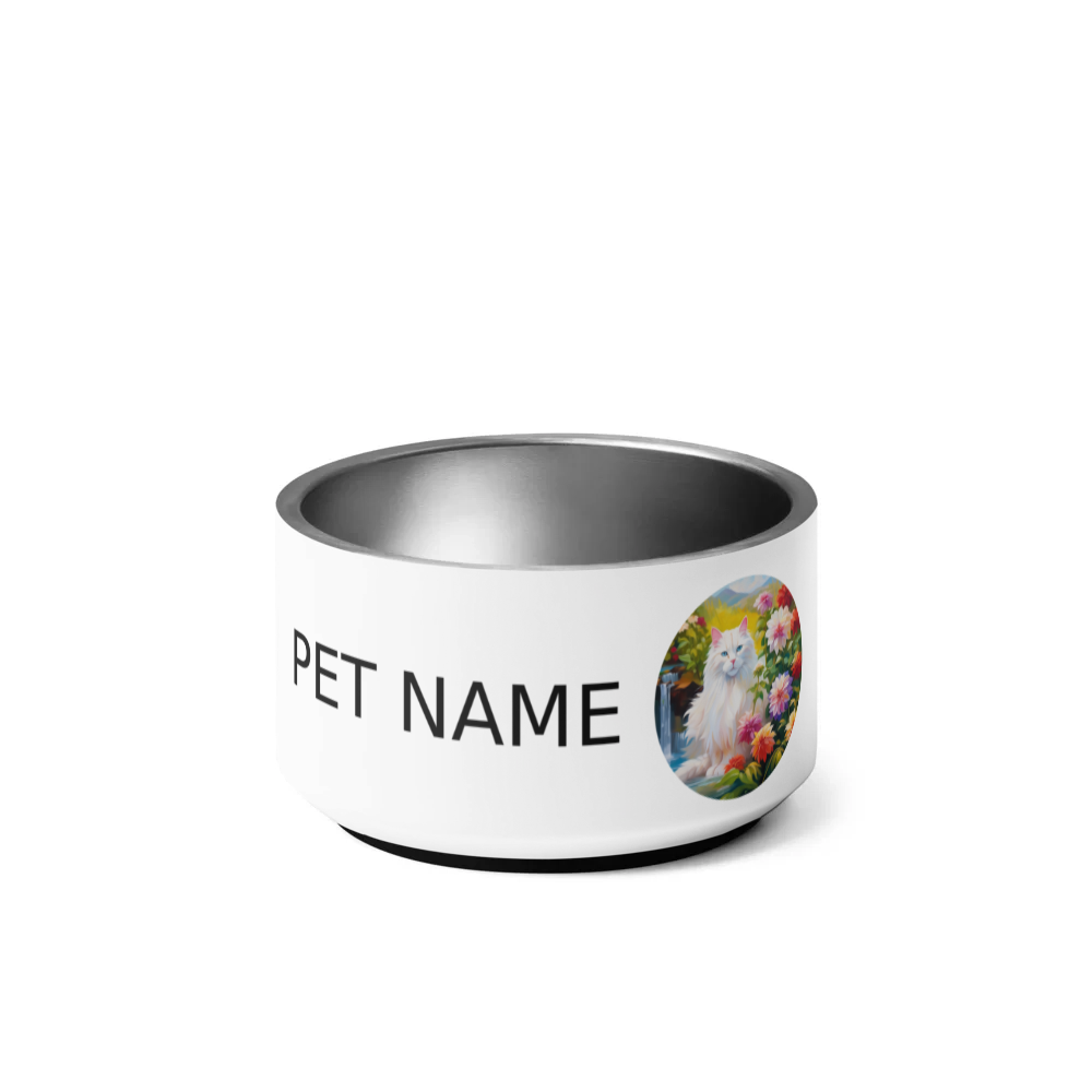 PugMug Custom White Companion Cat Pet Bowl
