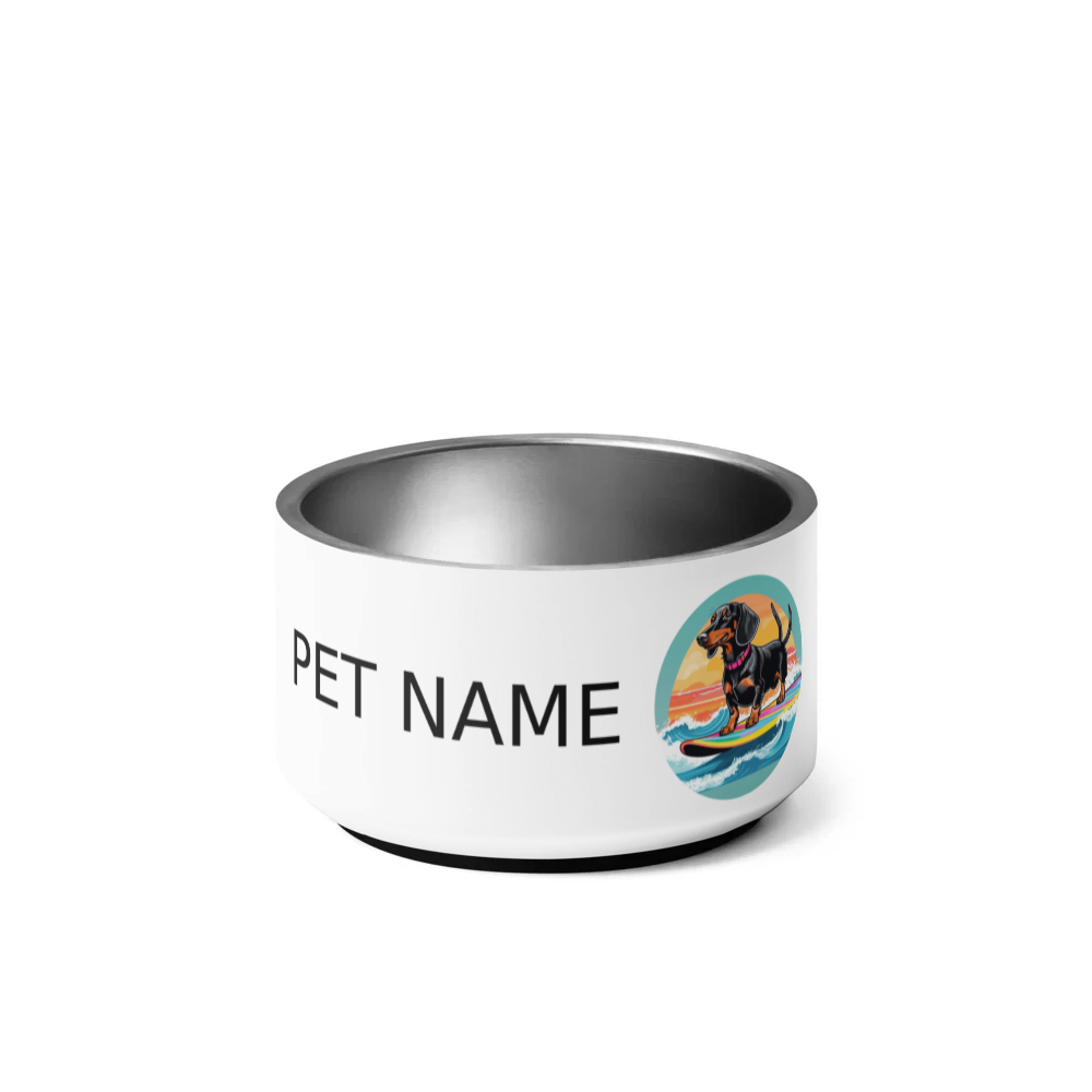 PugMug Custom Black Dachshund Pet Bowl