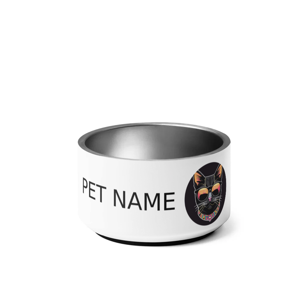 PugMug Custom Black Exotic Cat Pet Bowl