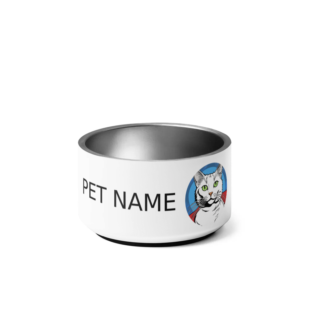 PugMug Custom White Companion Cat Pet Bowl