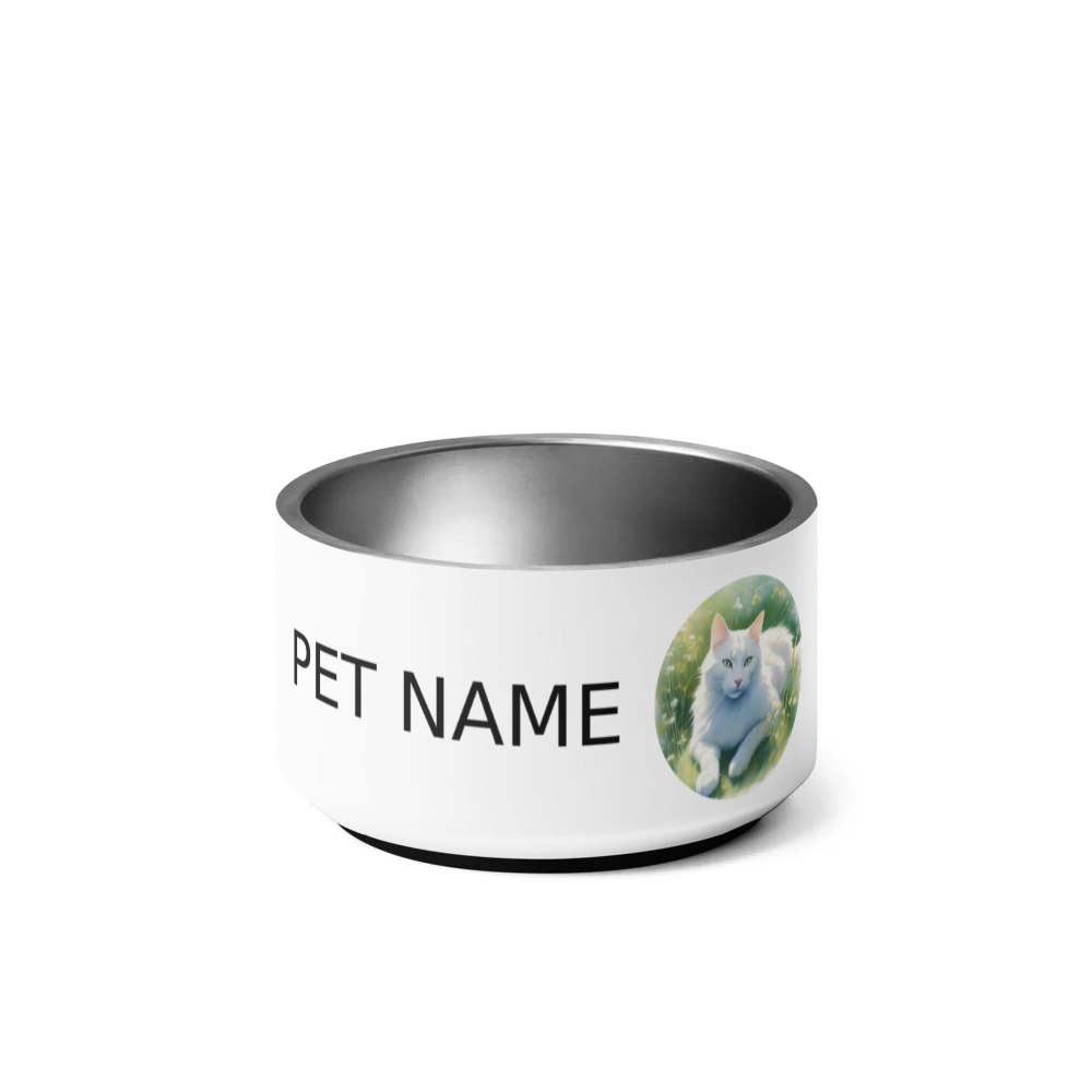 PugMug Custom White Companion Cat Pet Bowl