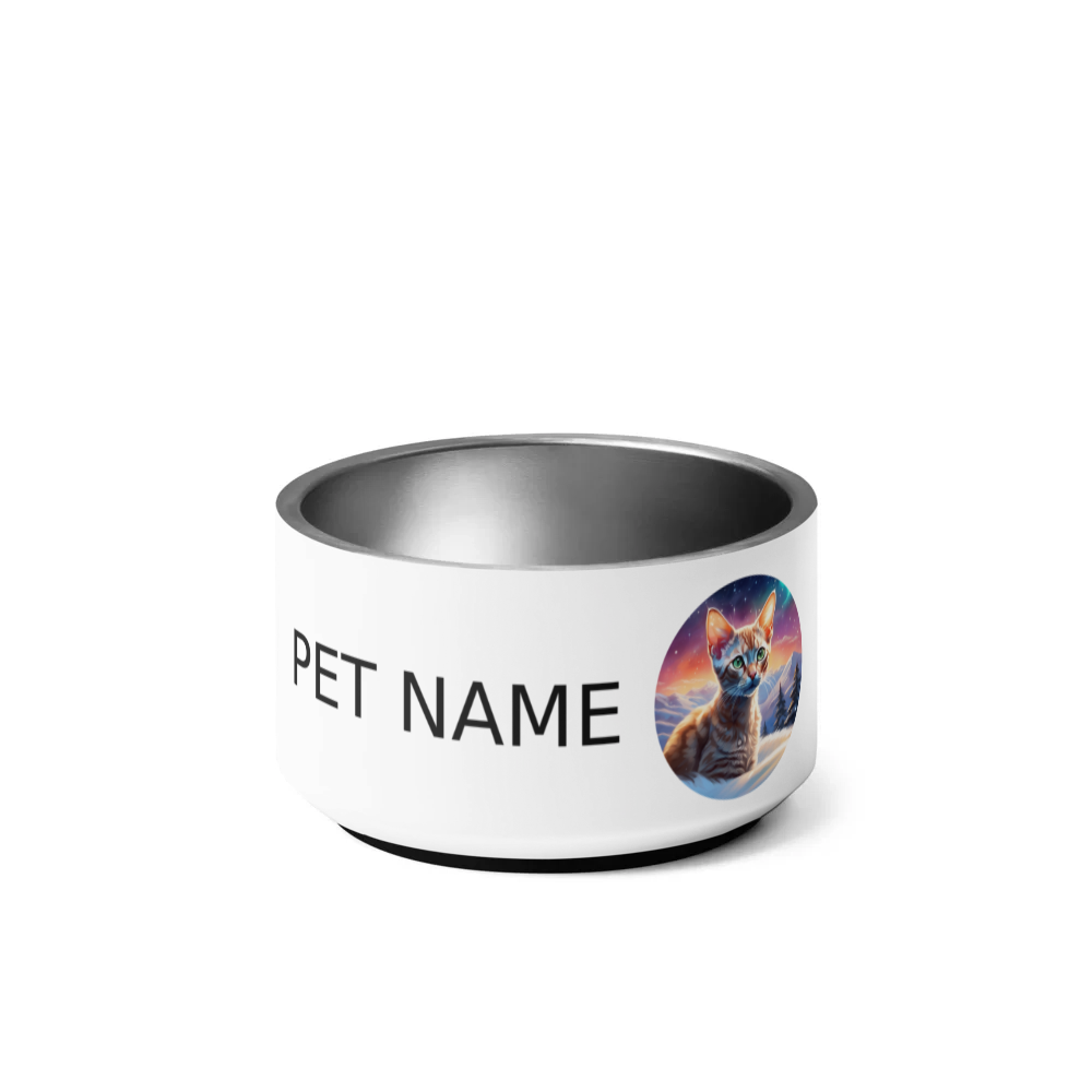 PugMug Custom Tabby Devon Rex Cat Pet Bowl
