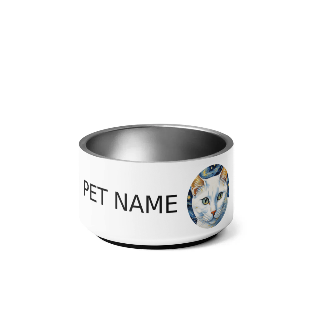 PugMug Custom White American Shorthair Cat Pet Bowl