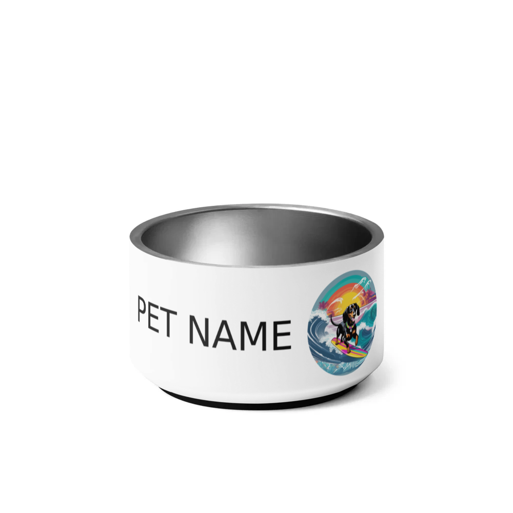 PugMug Custom Black Dachshund Pet Bowl