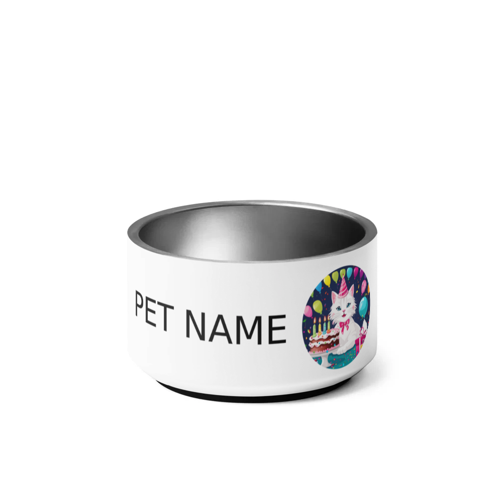 PugMug Custom White Companion Cat Pet Bowl