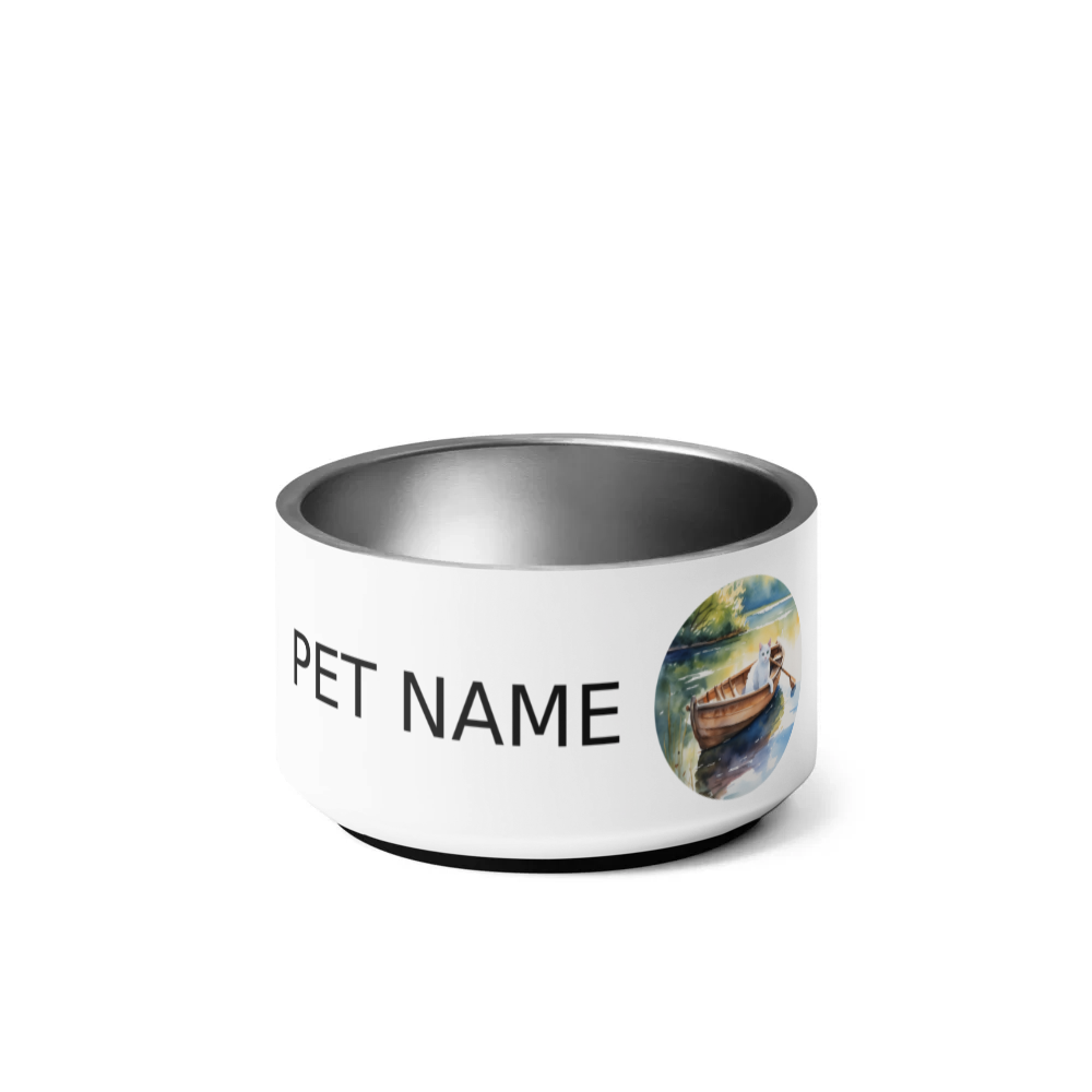 PugMug Custom White Companion Cat Pet Bowl