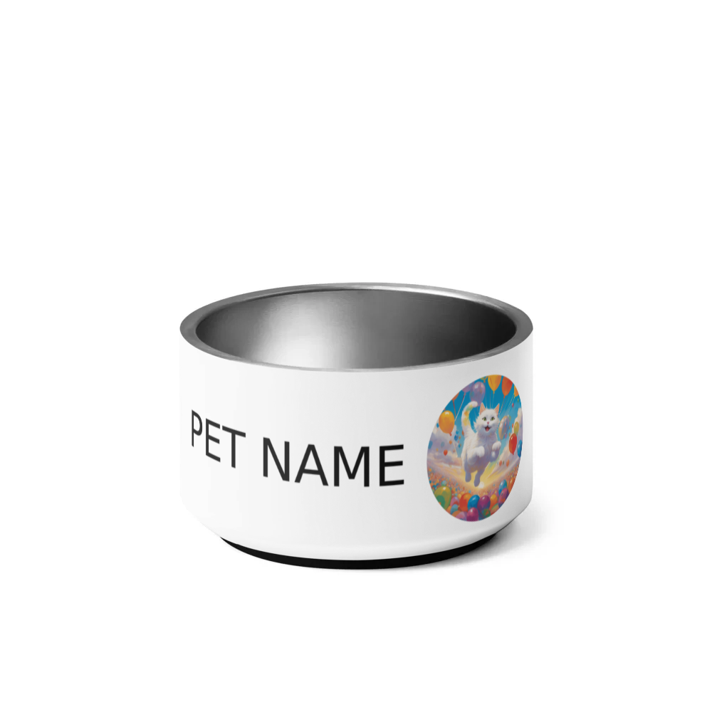 PugMug Custom White Companion Cat Pet Bowl