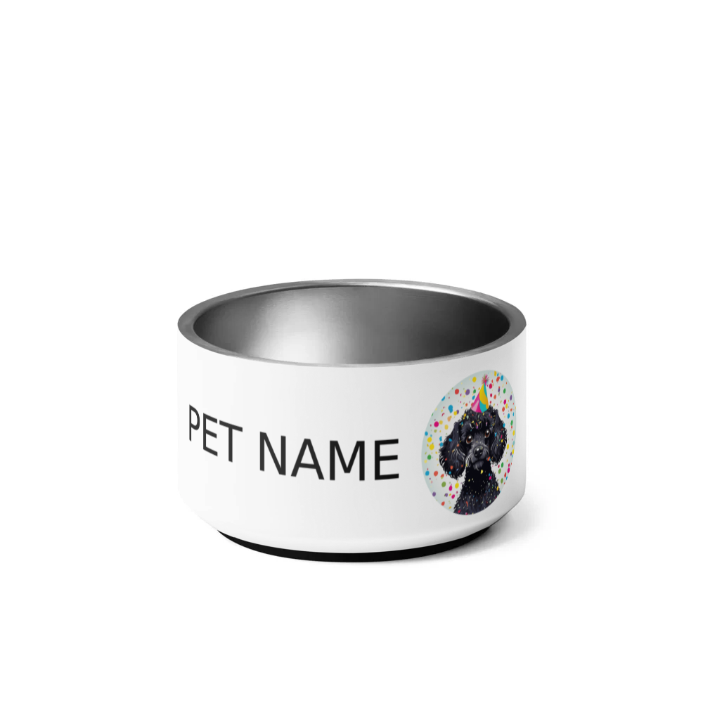 PugMug Custom Black Poodle Pet Bowl