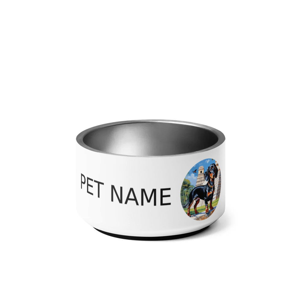 PugMug Custom Black Dachshund Pet Bowl