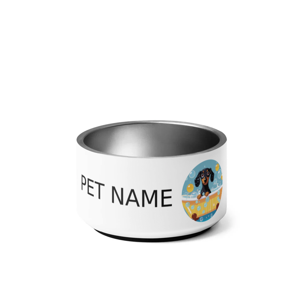 PugMug Custom Black Dachshund Pet Bowl