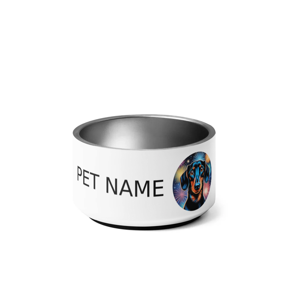 PugMug Custom Black Dachshund Pet Bowl