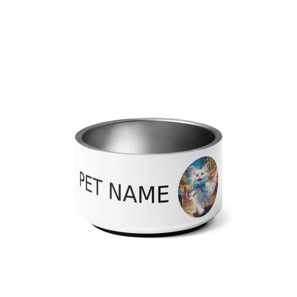 PugMug Custom White Companion Cat Pet Bowl