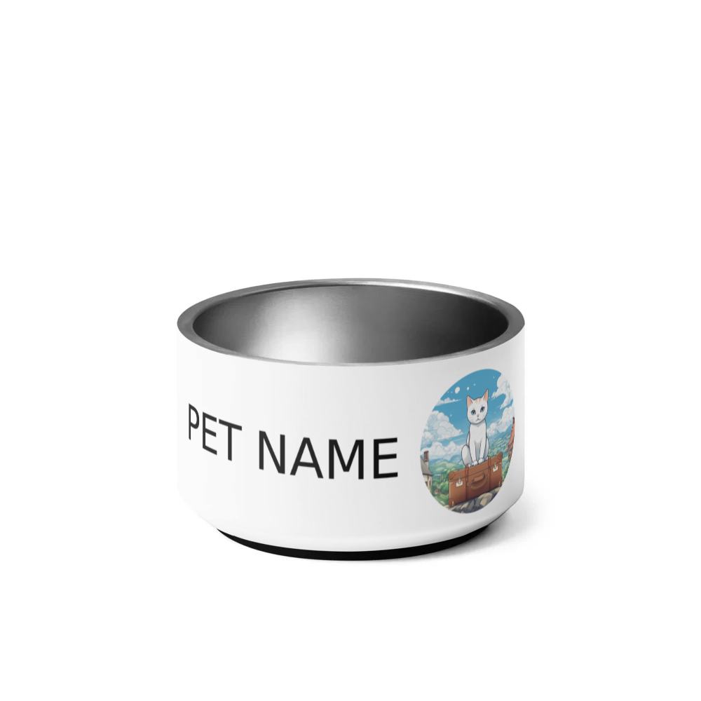 PugMug Custom White Companion Cat Pet Bowl