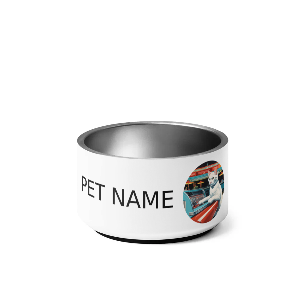PugMug Custom White Companion Cat Pet Bowl