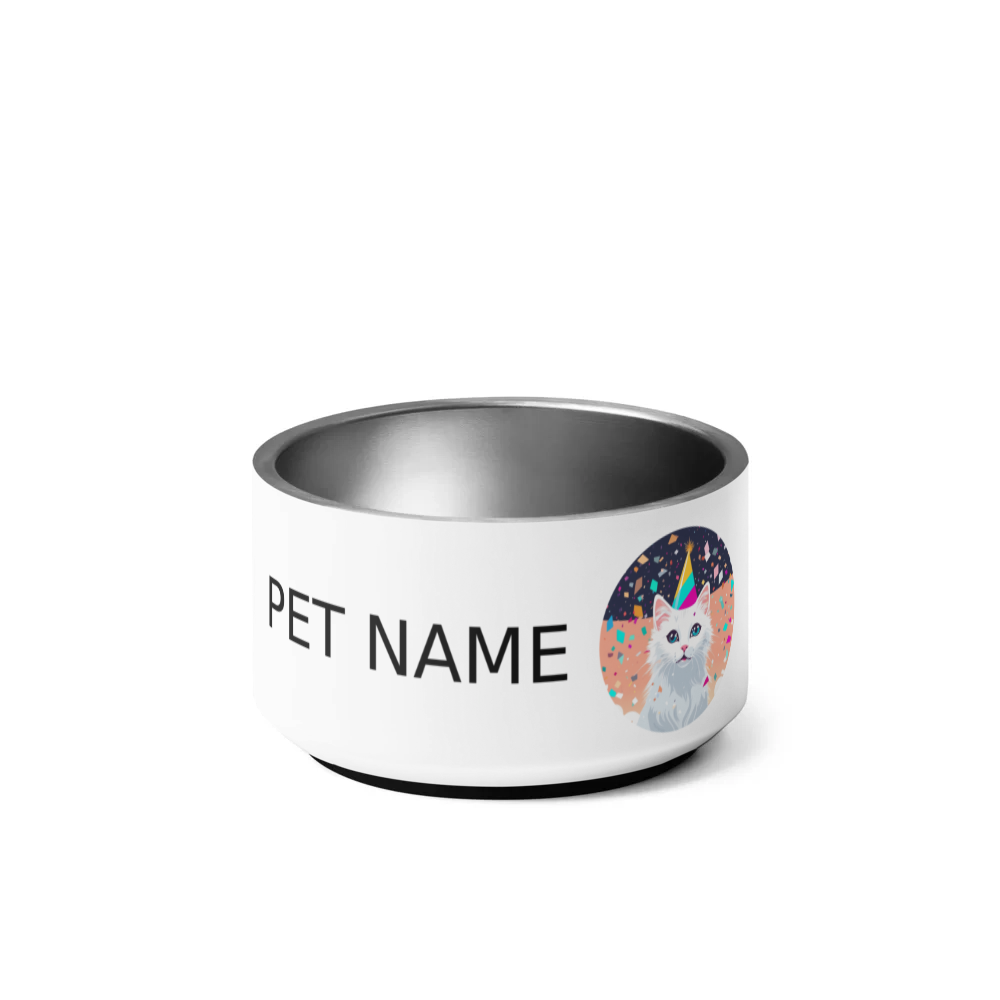 PugMug Custom White Companion Cat Pet Bowl