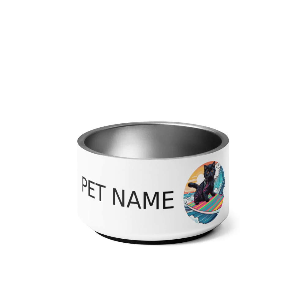 PugMug Custom Black Scottish Fold Cat Pet Bowl