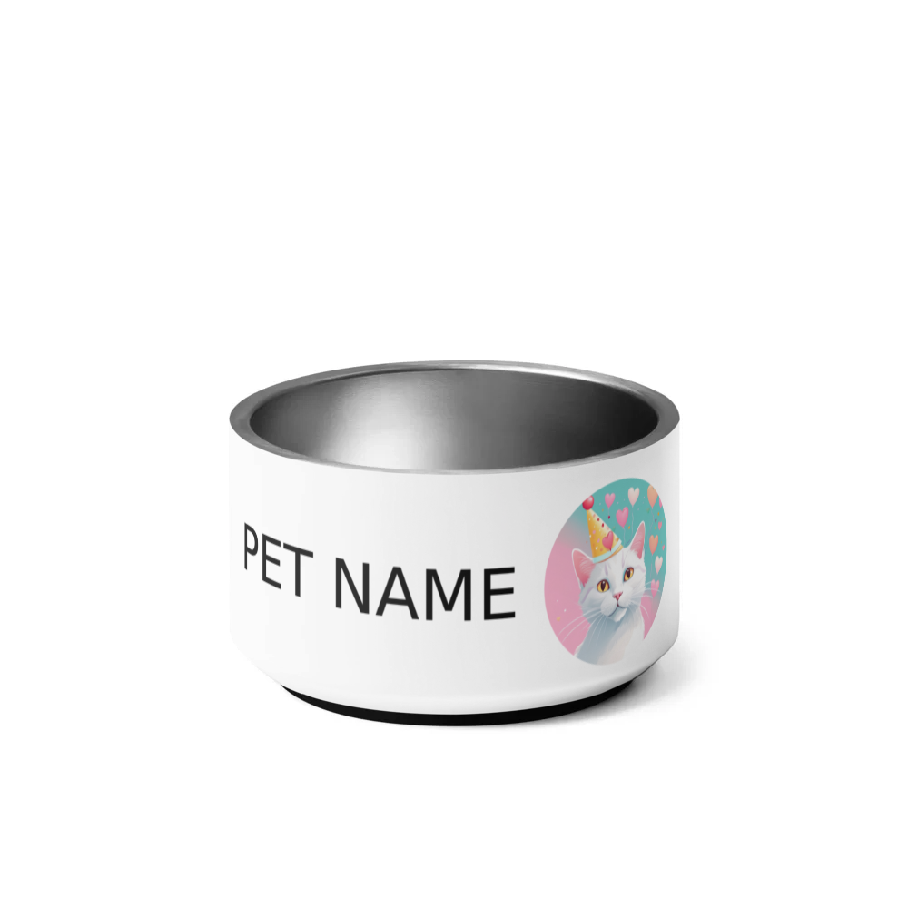PugMug Custom White Companion Cat Pet Bowl