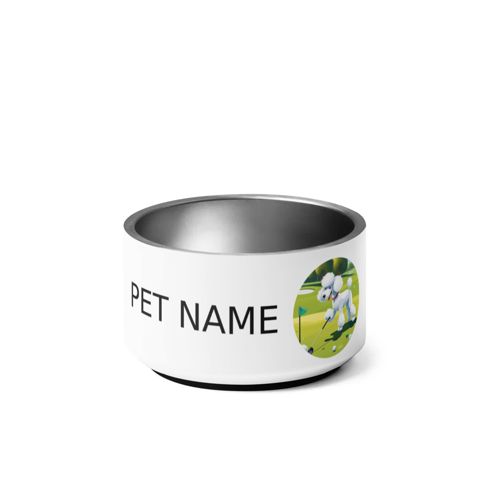 PugMug Custom White Poodle Pet Bowl