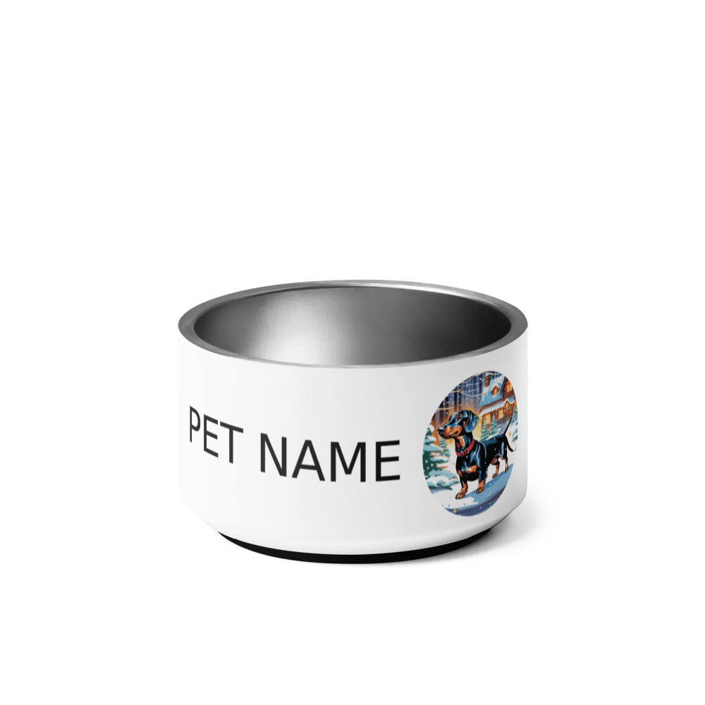 PugMug Custom Black Dachshund Pet Bowl