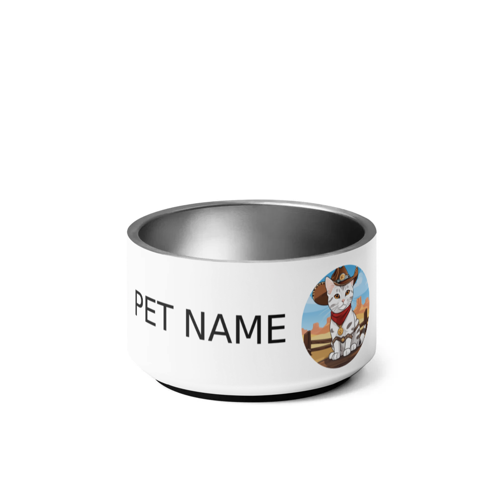 PugMug Custom White American Shorthair Cat Pet Bowl