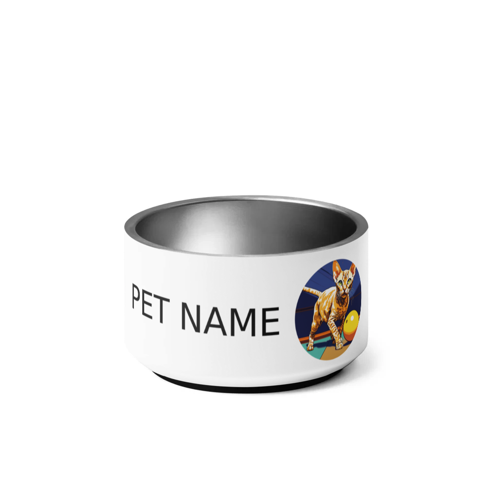PugMug Custom Tabby Devon Rex Cat Pet Bowl