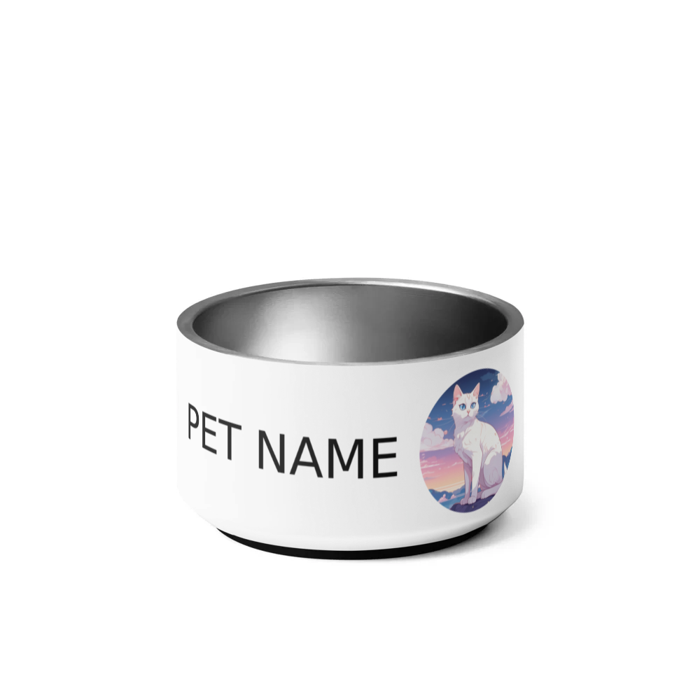 PugMug Custom White Companion Cat Pet Bowl