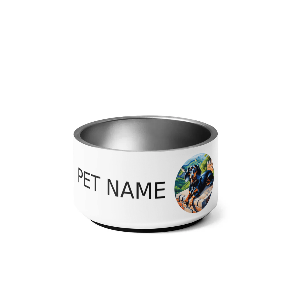 PugMug Custom Black Dachshund Pet Bowl