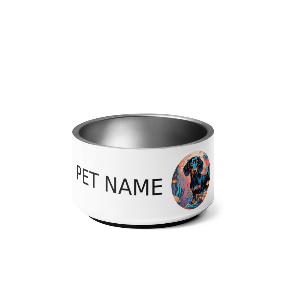PugMug Custom Black Dachshund Pet Bowl
