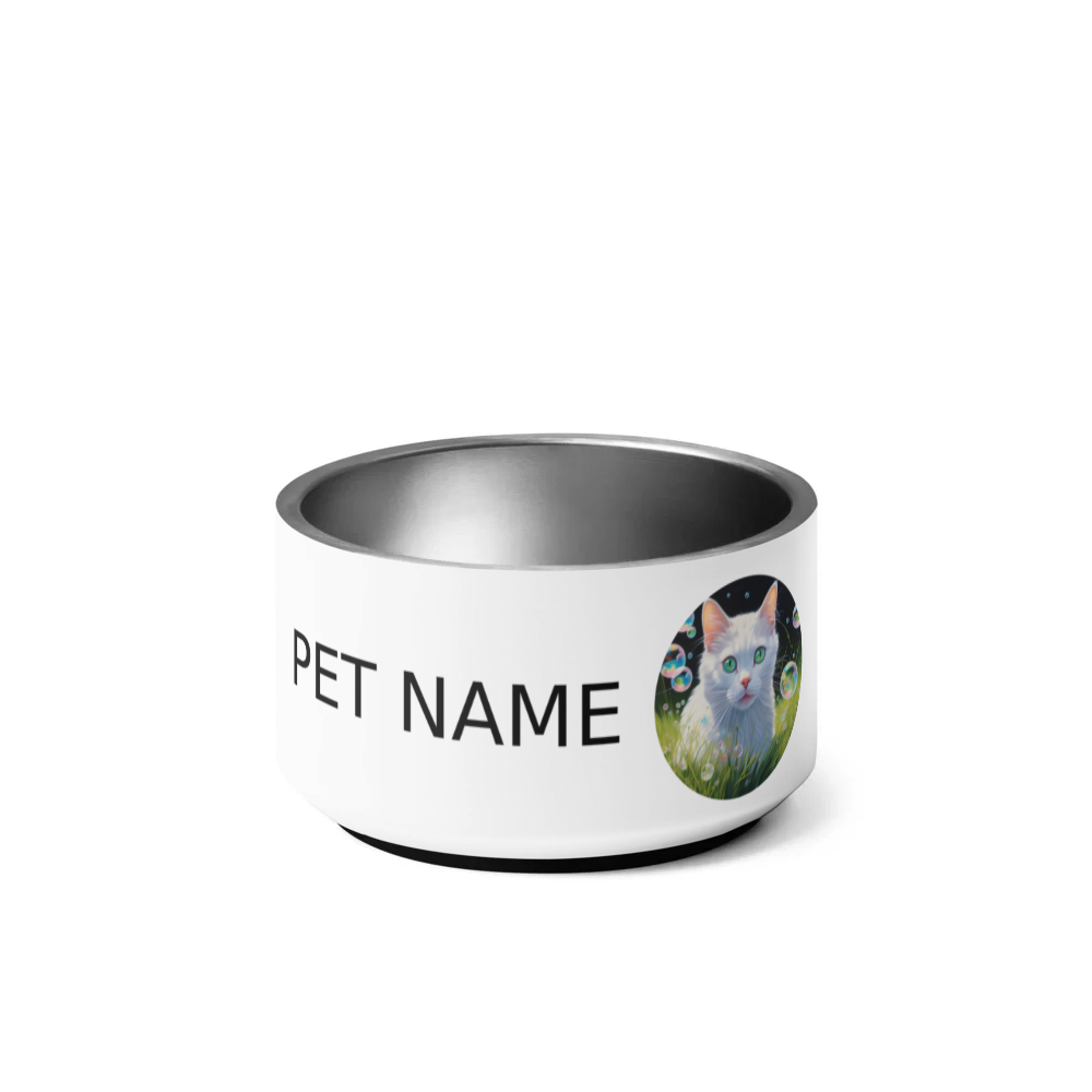 PugMug Custom White Companion Cat Pet Bowl