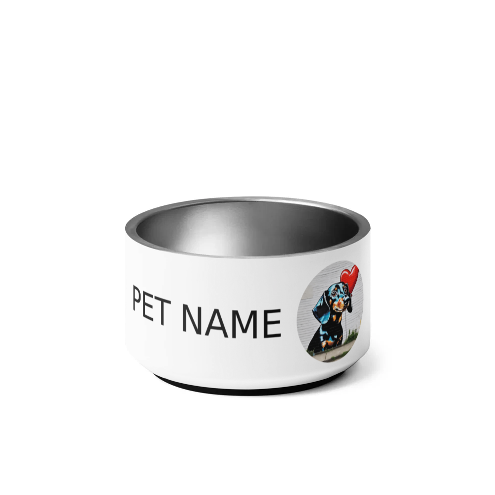 PugMug Custom Black Dachshund Pet Bowl