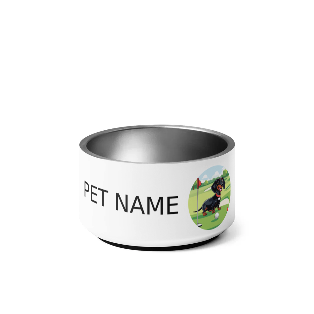 PugMug Custom Black Dachshund Pet Bowl