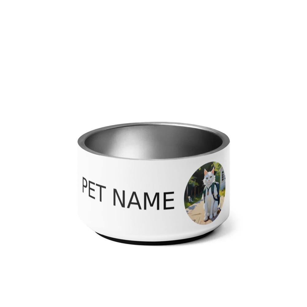 PugMug Custom White Companion Cat Pet Bowl