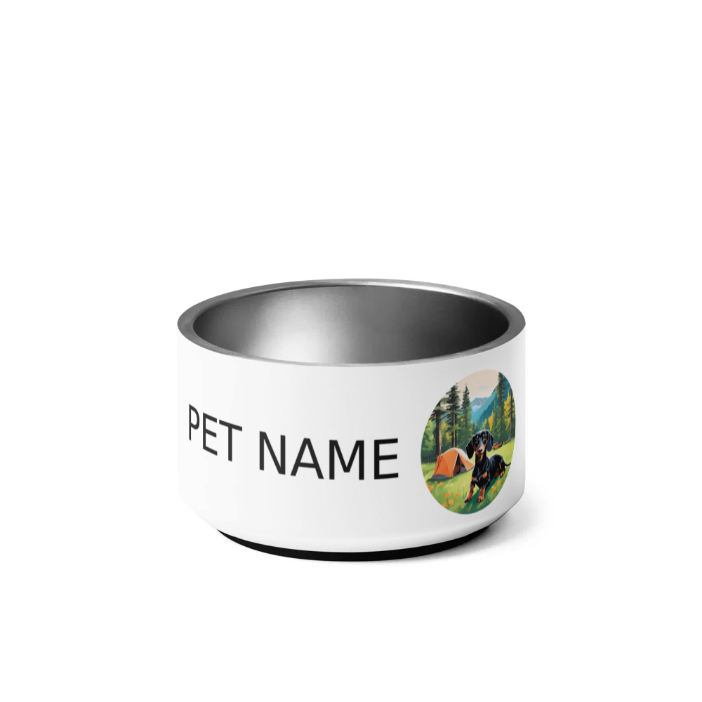 PugMug Custom Black Dachshund Pet Bowl