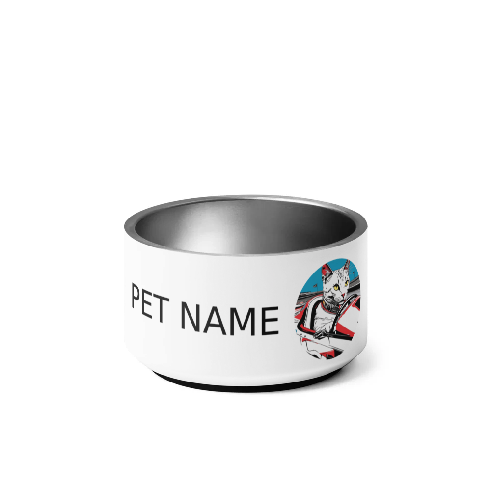 PugMug Custom White Companion Cat Pet Bowl