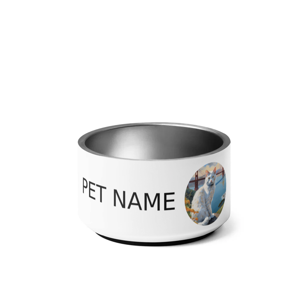 PugMug Custom White Companion Cat Pet Bowl