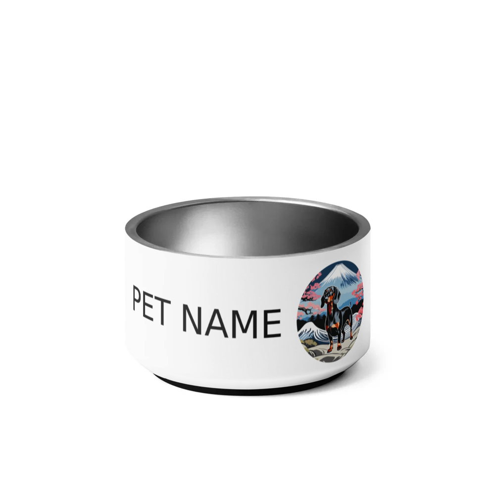 PugMug Custom Black Dachshund Pet Bowl