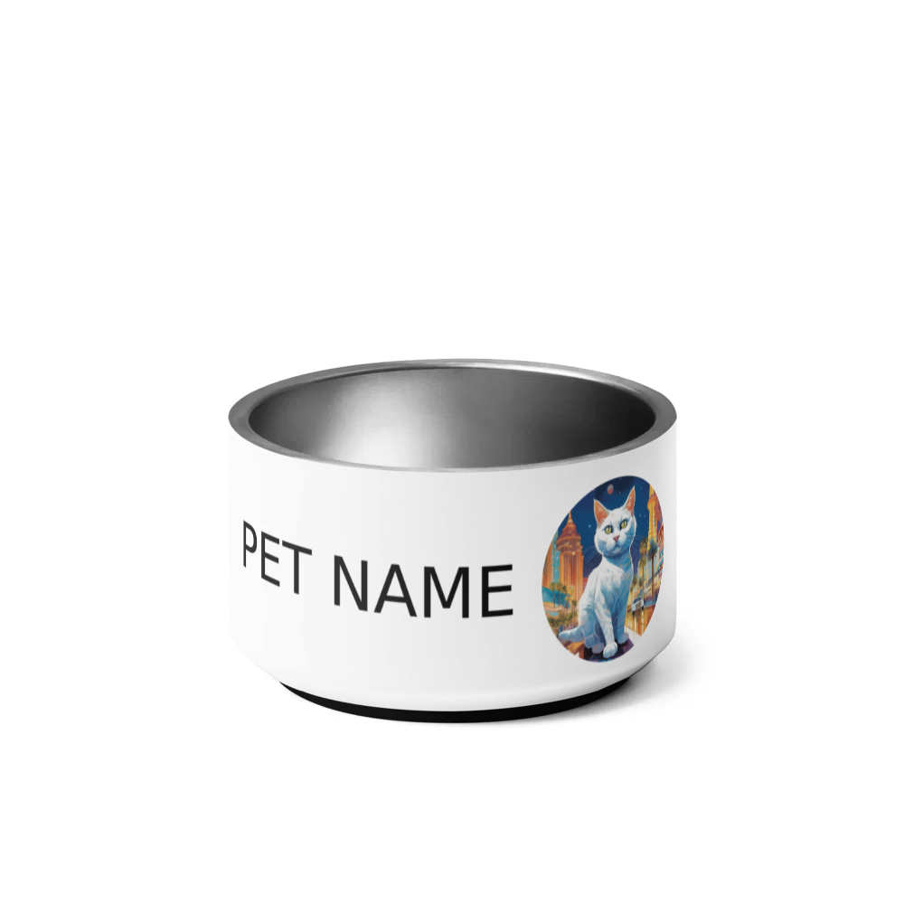 PugMug Custom White Companion Cat Pet Bowl