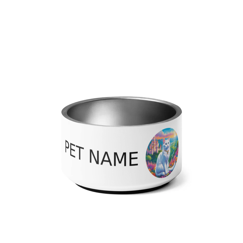 PugMug Custom White Companion Cat Pet Bowl