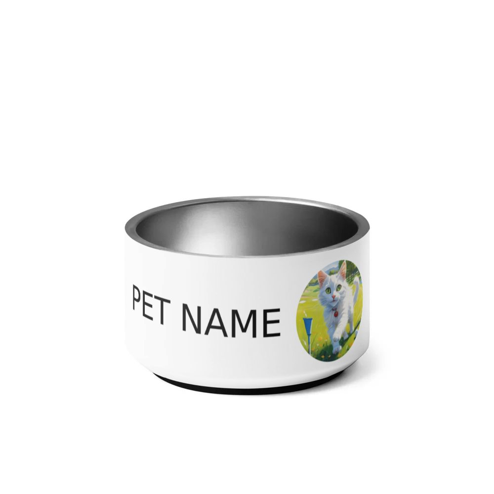 PugMug Custom White Companion Cat Pet Bowl