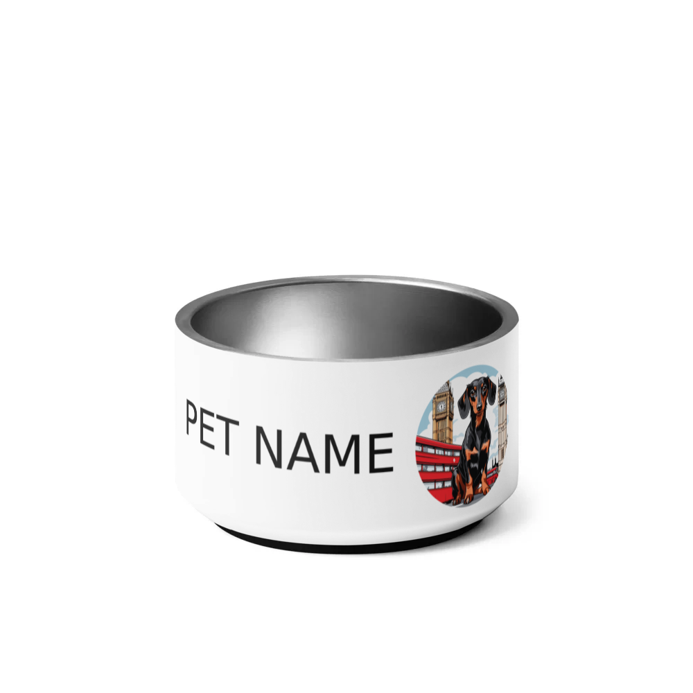 PugMug Custom Black Dachshund Pet Bowl