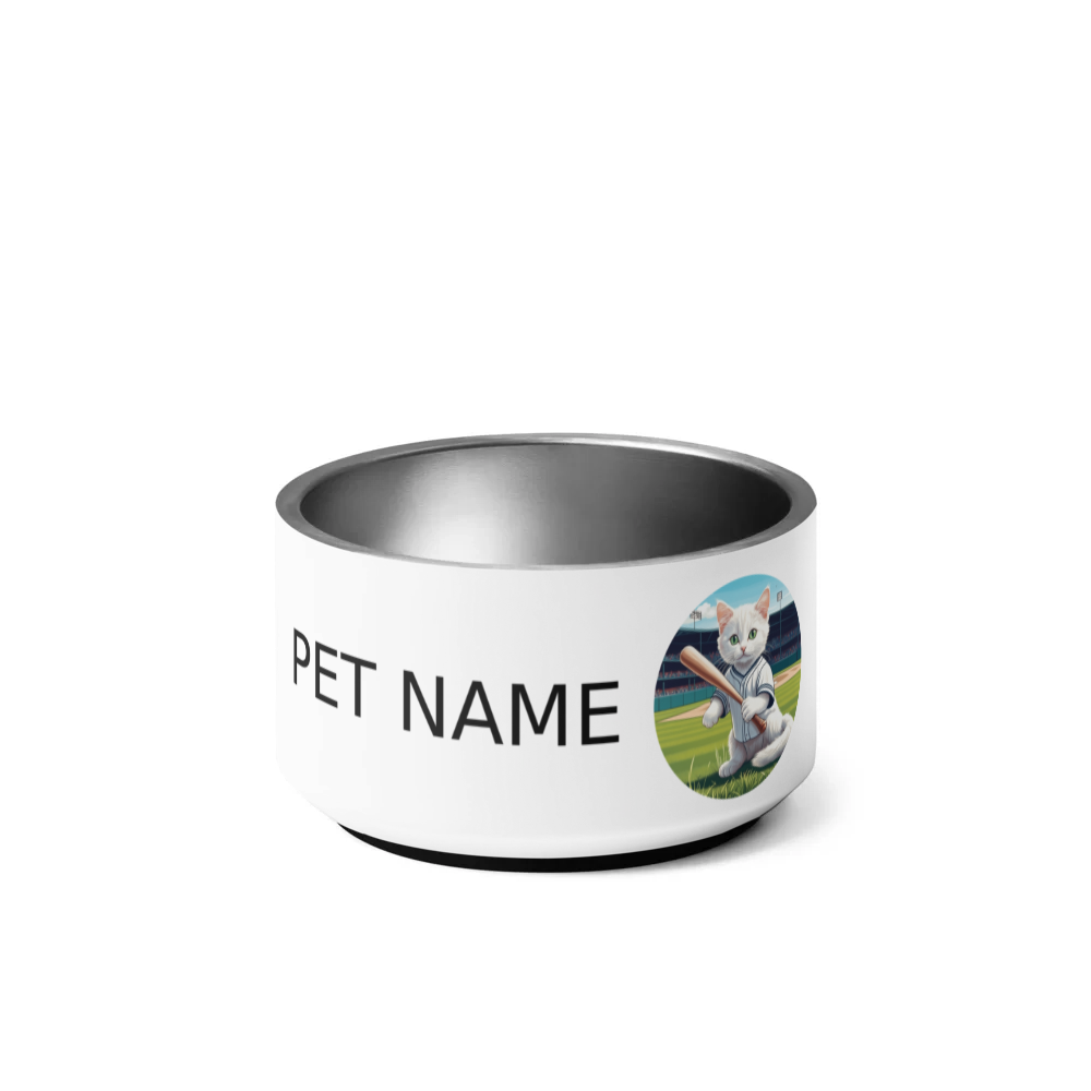 PugMug Custom White Companion Cat Pet Bowl
