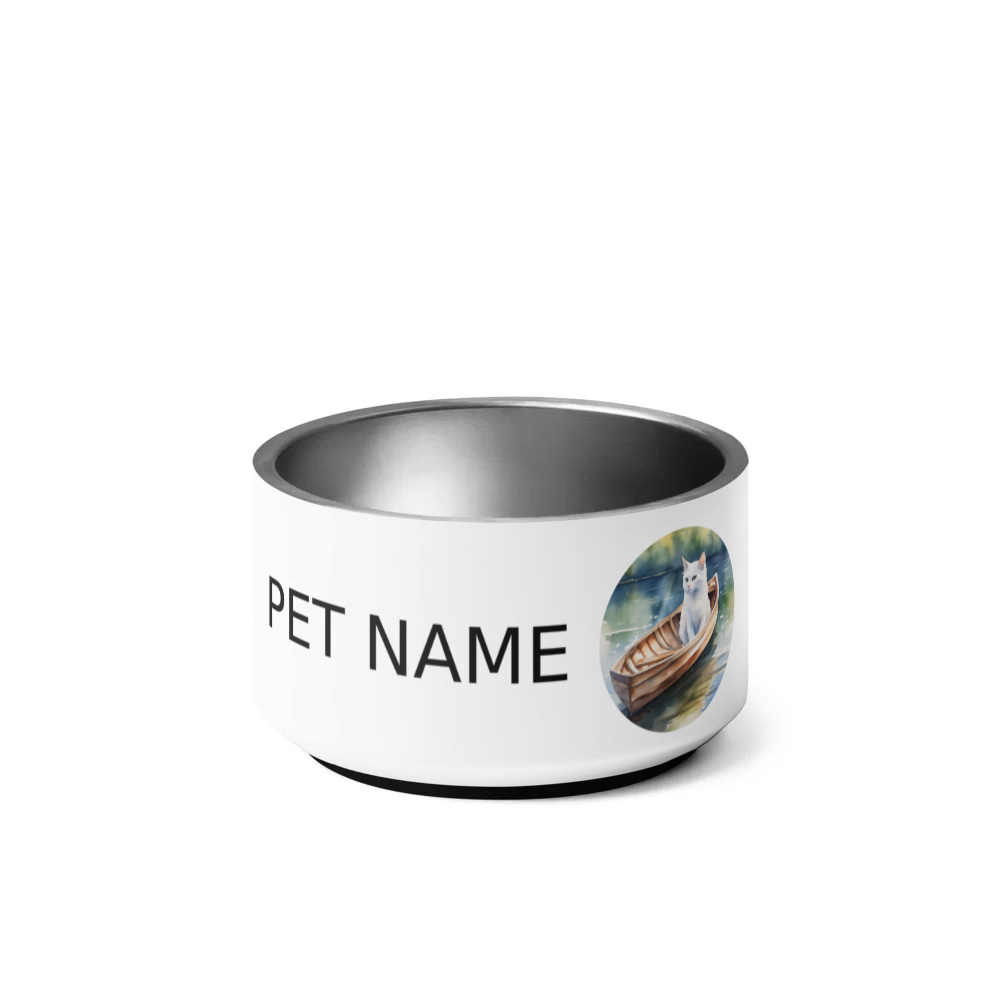 PugMug Custom White Companion Cat Pet Bowl