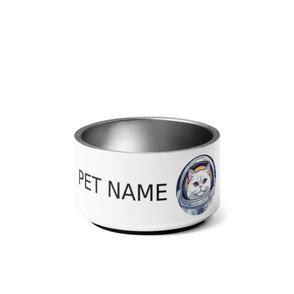 PugMug Custom White Persian Cat Pet Bowl