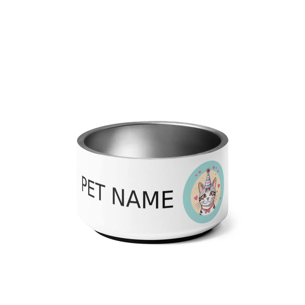 PugMug Custom Tabby American Shorthair Cat Pet Bowl